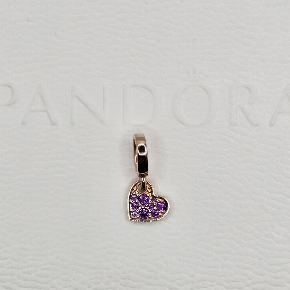 ❤️ Authentic Pandora MINI ROSE HEART DANGLE CHARM